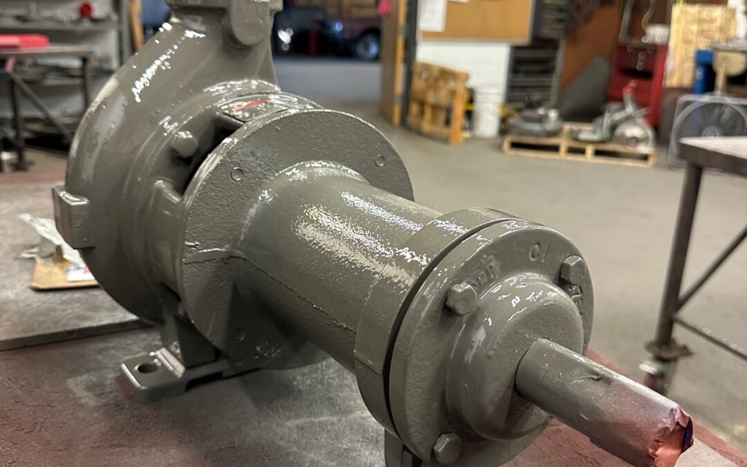 Worthington D814 3x2x5 Pump in the Thelco Workshop